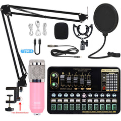 Live Broadcast Sound Card Set With Condenser Microphone