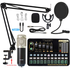 Live Broadcast Sound Card Set With Condenser Microphone